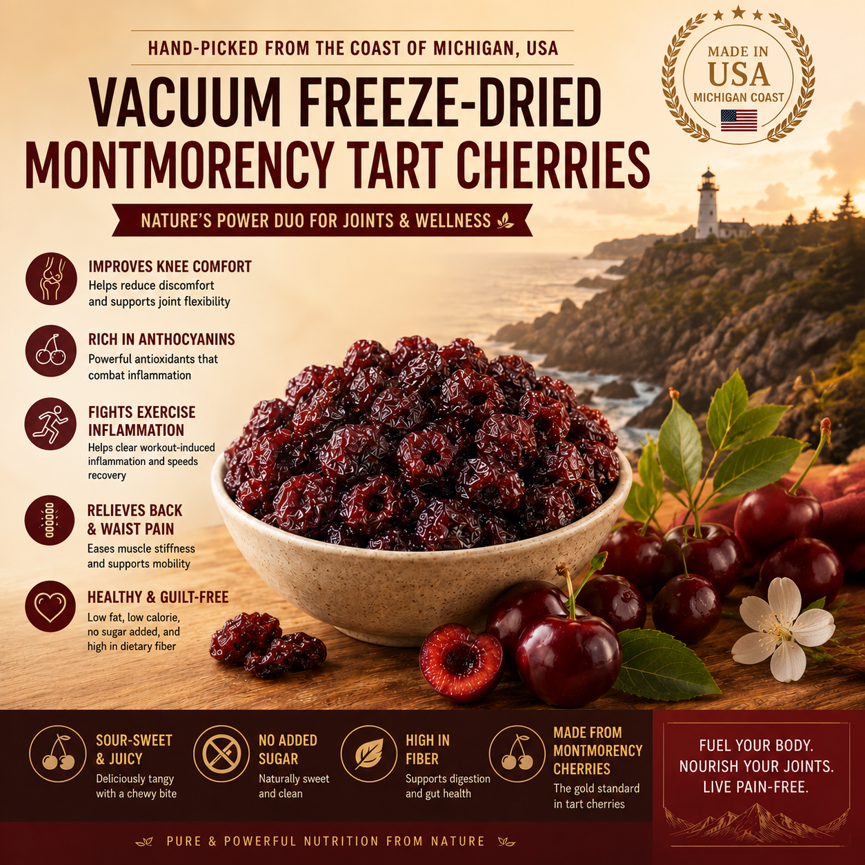 🍒Tart Cherry Extract for Joint Support - Back & Knee Relief |  Modern Artisanat🎁-C1