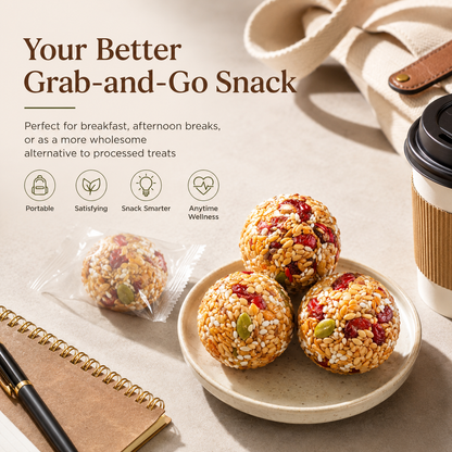 🌿Red Date Walnut Flaxseed Bites🌾Fiber-Rich Whole-Food Bites-EQ