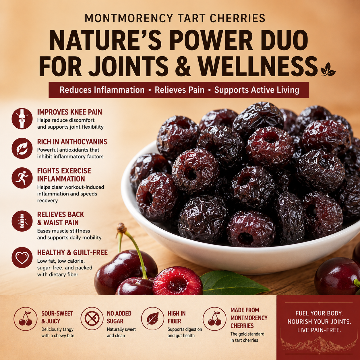 🍒Tart Cherry Extract for Joint Support - Back & Knee Relief |  Modern Artisanat🎁-C1