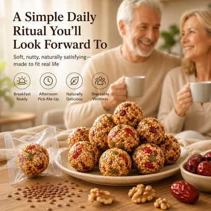 🌿Red Date Walnut Flaxseed Bites🌾Fiber-Rich Whole-Food Bites-EQ