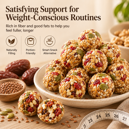 🌿Red Date Walnut Flaxseed Bites🌾Fiber-Rich Whole-Food Bites-EQ