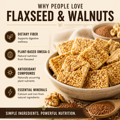 ⚖️Feeling Heavy After Meals? 🌱Support Your Healthy Aging Journey With This Delicious Flaxseed & Walnut Crisp❤️-C1
