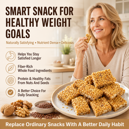 ⚖️Feeling Heavy After Meals? 🌱Support Your Healthy Aging Journey With This Delicious Flaxseed & Walnut Crisp❤️-C1