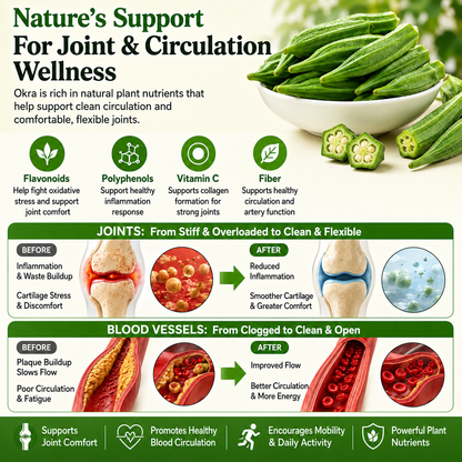 🌿 JointFlex Okra Crisps 🥬 | Knee Comfort, Joint Mobility & Healthy Circulation Support-LP